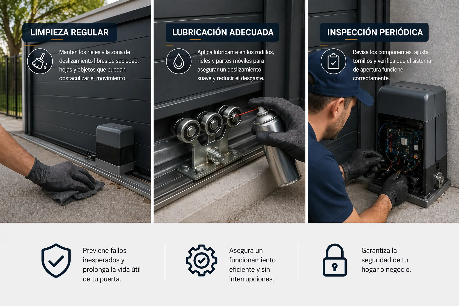 Como mantienen las puertas de garaje correderas para asegurar su buen funcionamiento - &iquest;C&oacute;mo se mantienen las puertas de garaje correderas para asegurar su buen funcionamiento?