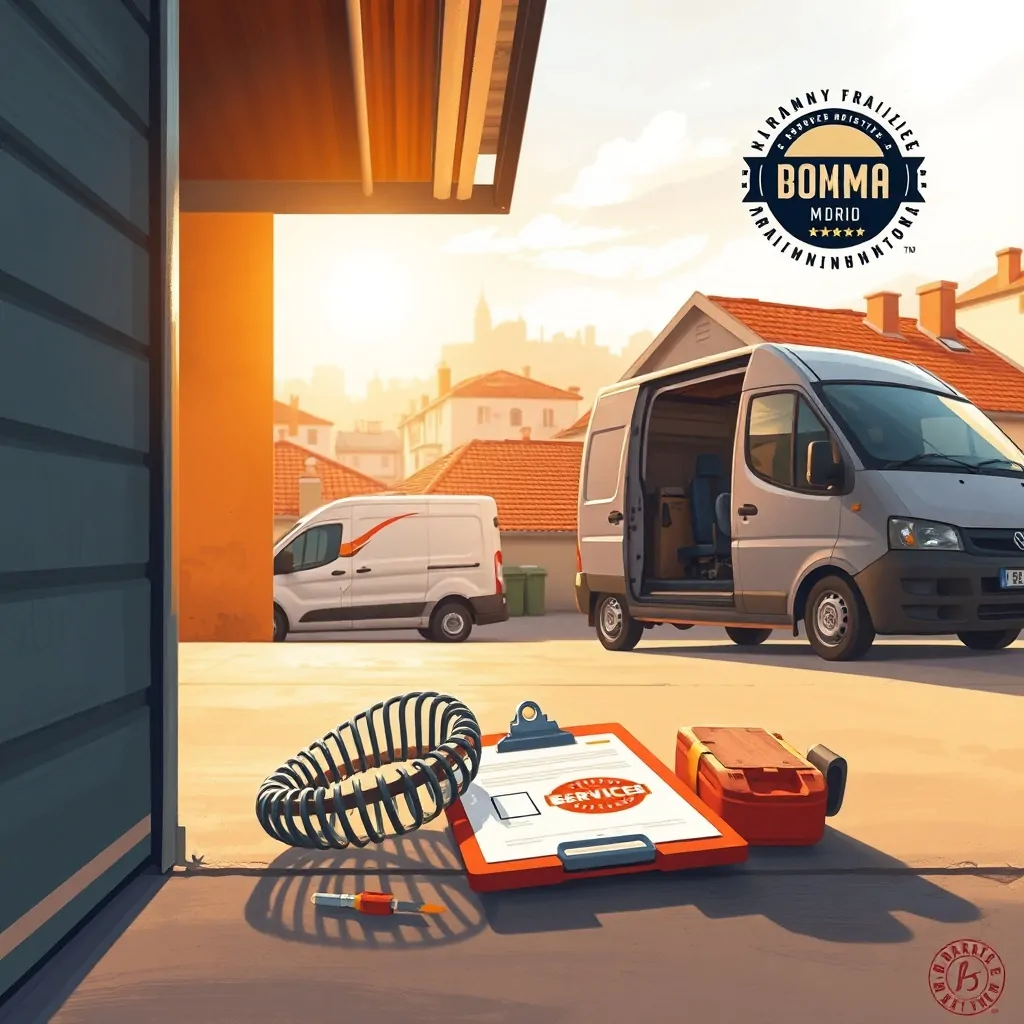 Ilustración de un garage en Madrid, mostrando características que hacen que una empresa de reparación de puertas de garaje sea confiable.